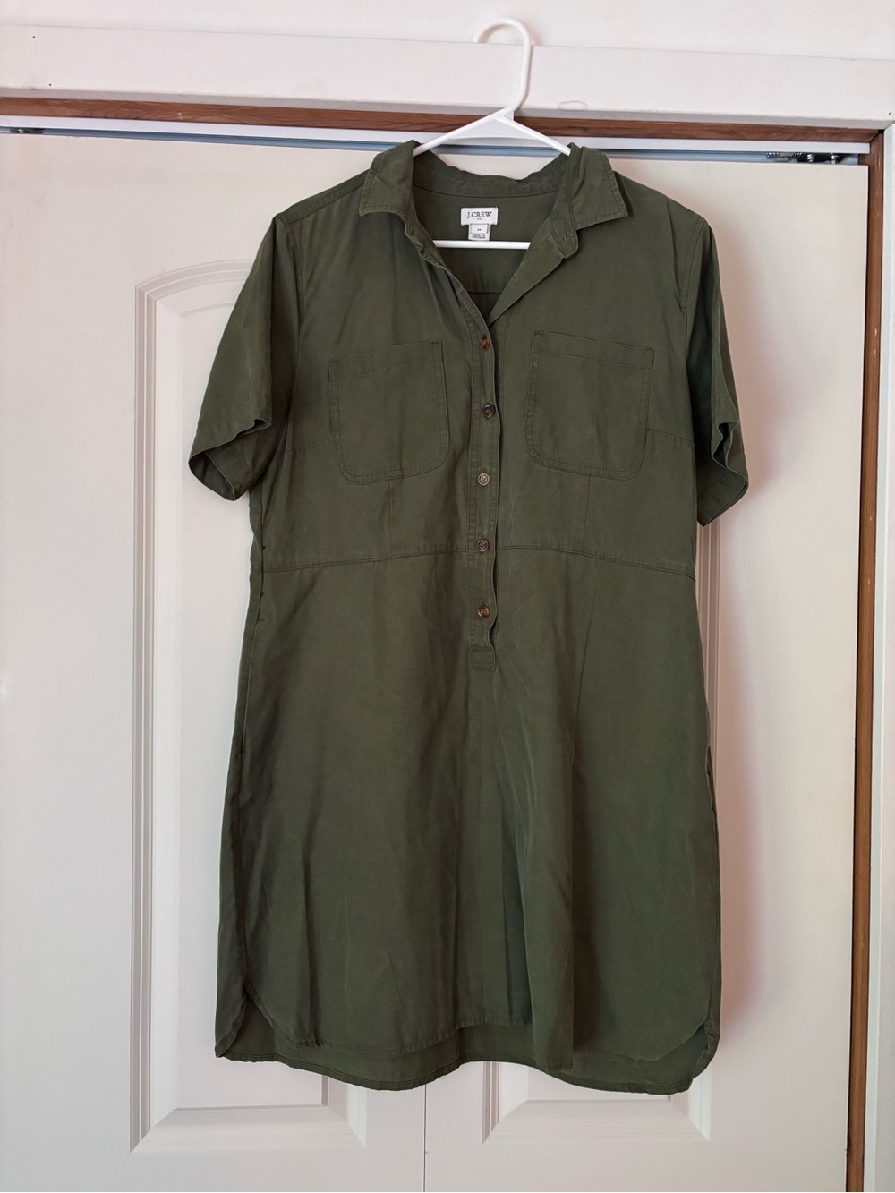 J. Crew Olive Utility Button-Front Shirt